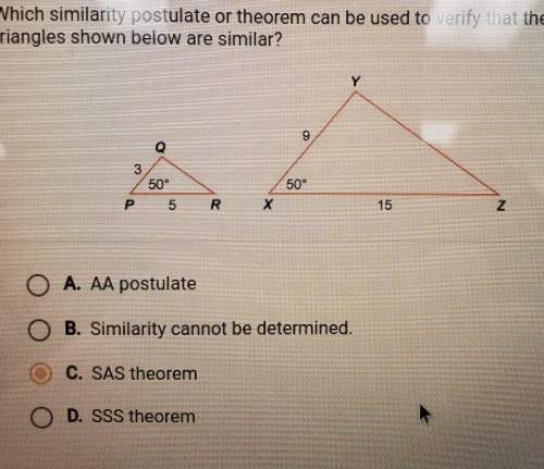 Which similarity postulate or theorem can be used to verify that the two triangles shown below are s