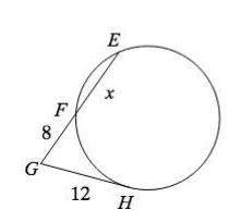 Find the measure of the line segment ge. assume that lines which appear tangent are tangent.