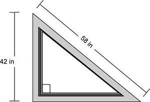 What is the length of the third side of the window frame below?  (figure is