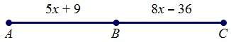 Bis the midpoint of ac. find the length of ac.
