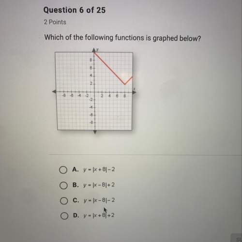Question 6 of 25 2 points which of the following functions is graphed below?  o