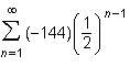 What is the sum of the infinite geometric series?  a. –288 b. –216 c. –144 d