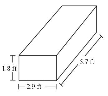 Estimate the volume. a) 11 ft3  b) 12 ft3  c) 30 ft3  d) 36 ft3