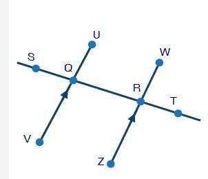 Easy !  plz me  what angle relationship describes ∠vqr and ∠qrw?
