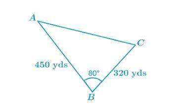 Based on the picture below:  what is the area of the triangular field is approxima