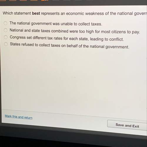 Which statement best represents an economic weakness of the natural government under the articles of