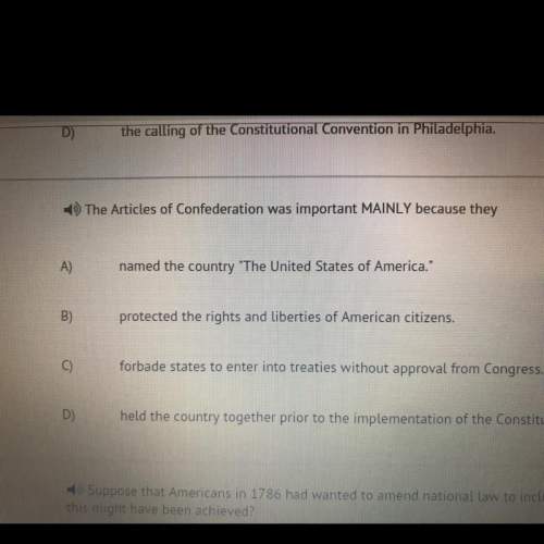 The articles of confederation was important mainly because they