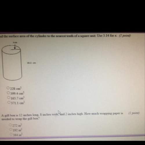 Find the surface area of the cylinder to the nearest tenth of a square u it