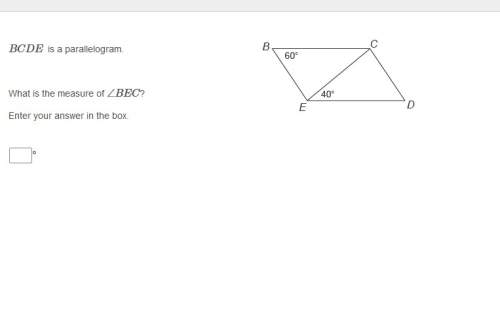 Bcde is a parallelogram. what is the measure of ∠bec?  enter you