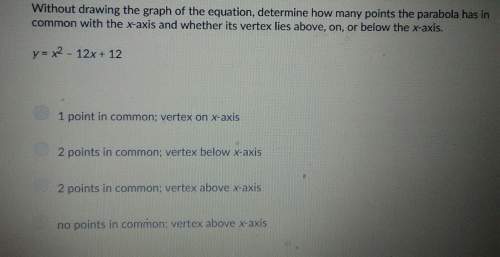 Determine how many points the parabola has in common with the x-axis and whether it's vertex lies ab