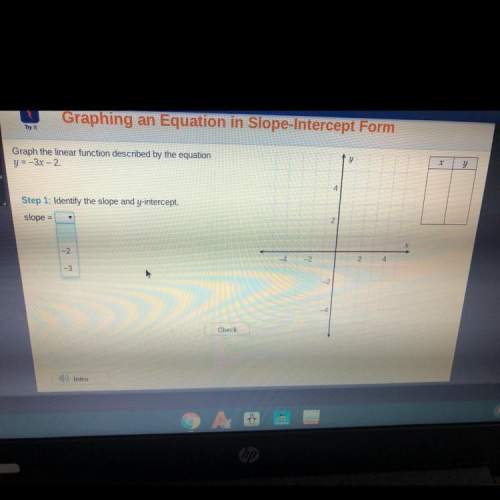 Graph the linear function described by the equation y = -3.8 - 2. step 1: identify the