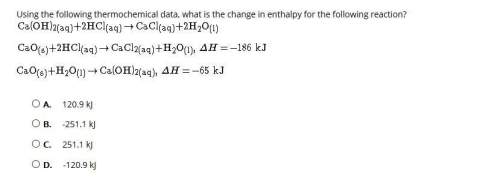 Using the following thermochemical data, what is the change in enthalpy for the following reaction?