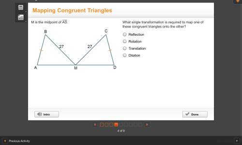 What single transformation is required to map one of these congruent triangles onto the other?