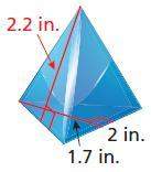 Apaperweight is shaped like a triangular pyramid. the base is an equilateral triangle. find the surf