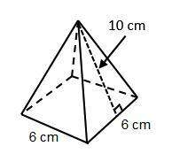 1 what is the surface area of the square pyramid below?  120 cm2