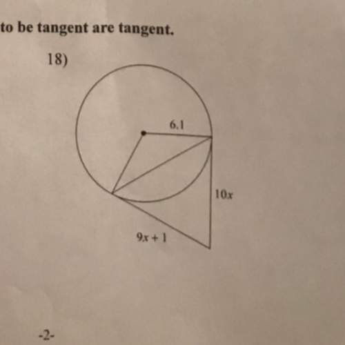 Solve for x. assume that the lines that appear tangent are tangent.