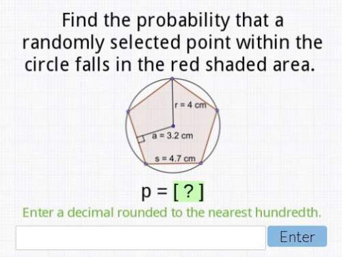 Find the probability that a randomly selected point within the circle falls in the red shaded area.&lt;