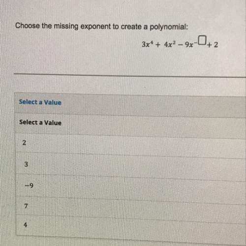 Choose the missing exponent to create a polynomial: