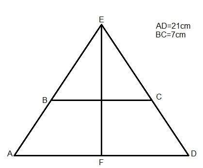 The extensions of the legs ab and cd of a trapezoid abcd intersect at point e. find the lengths of t