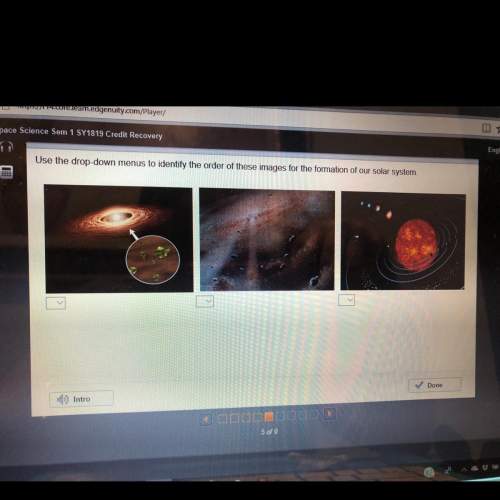 Use the drop down menus to identify the order of these images for the formation of our solar system&lt;