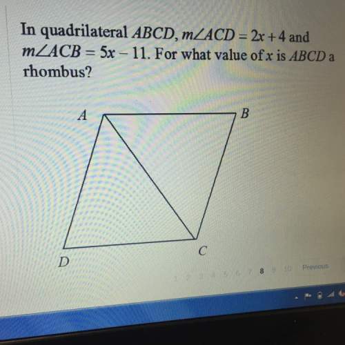 For what value of x is abcd a rhombus?