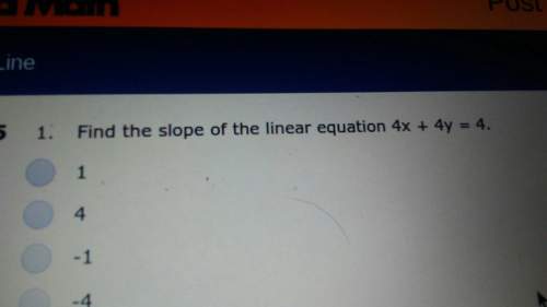 Find the slope of the linear equation 4x + 4y = 4