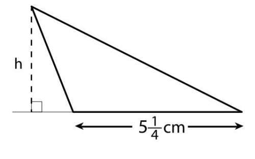 The triangle has an area of cm2 and a base of cm. what is the length of h?