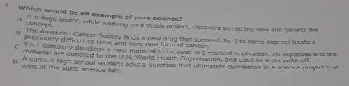 Which would be an example of pure science?