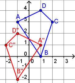 Write a sequence of transformations that maps quadrilateral abcd onto quadrilateral a"b"c"d" in the