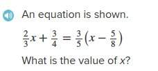 What does x equal in the given equation