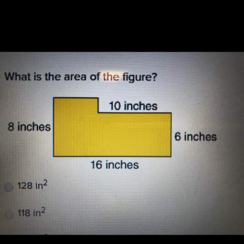What is the area of the figure?  10 inches 8 inches 6 inches 16 inches