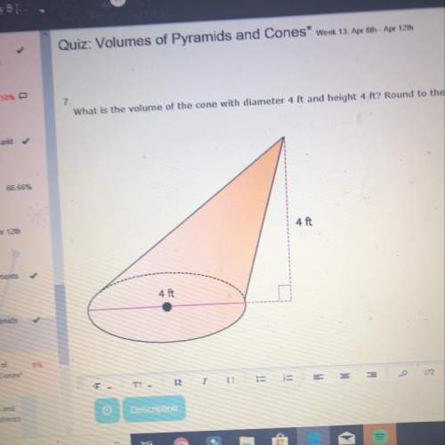 What is the volume of the cone with diameter 4 ft and height 4 ft? round to the nearest