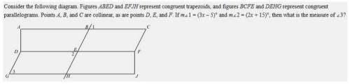 Consider the following diagram. figures abed and efjh represent congruent trapezoids, and figures bc