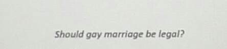 Should gay marriage be legal? can someone me write a persuasive writing about should gay mar