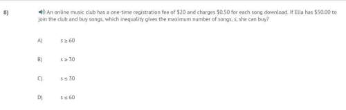 An online music club has a one-time registration fee of $20 and charges $0.50 for each song download