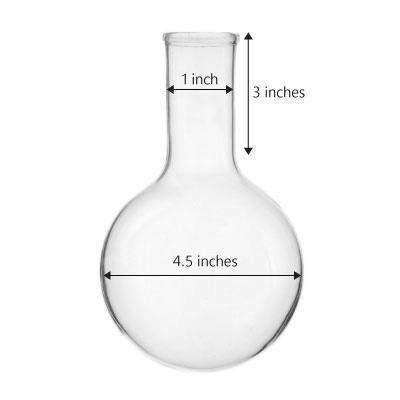 Assume that the flask shown in the diagram can be modeled as a combination of a sphere and a cylinde