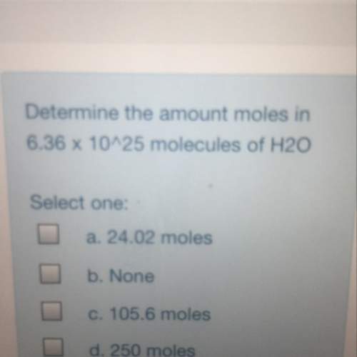 Determine the amount of moles in 6.36x10^25 molecules of h2o