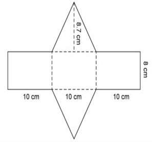 What is the surface area of the triangular prism net diagram?  surface area of a triang
