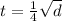 t = \frac{1}{4}\sqrt d