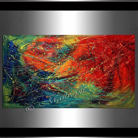 Name 3 artists that are popular for abstract art. Put the name of one of their work, and the picture