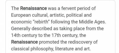 Describe renaissance with illustration