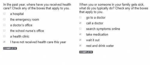 In the past year, where have you gone to get health care? Select all that apply.a hospital a doctor’