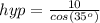 hyp=\frac{10}{cos(35^o)}