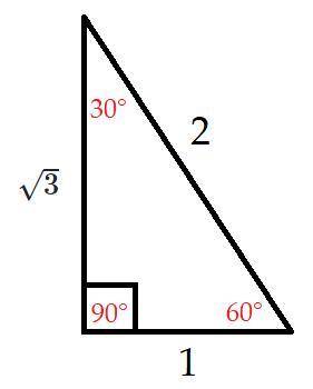 The side lengths of a 30-60-90 triangle are in the ratio 1:13: 2. What is
tan 60°?
A