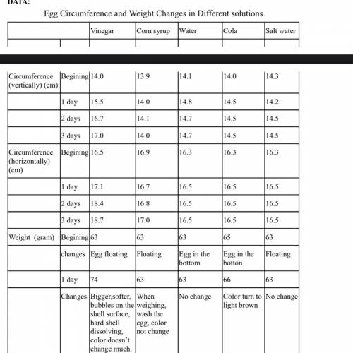 How much does an egg weigh in vinegar?