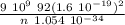 \frac{9 \  10^9 \ 92 ( 1.6 \ 10^{-19})^2 }{n \ 1.054 \ 10^{-34} }