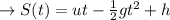 \to S(t)= ut- \frac{1}{2}gt^2+h