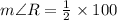 m\angle R = \frac{1}{2} \times 100\degree