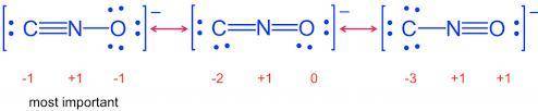 Draw Lewis structures for the fulminate ion including possible resonance forms.

Draw the molecule b