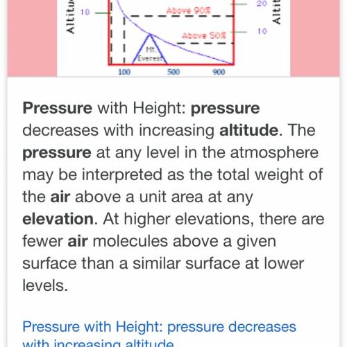 As altitude increases, air pressure decreases or increases